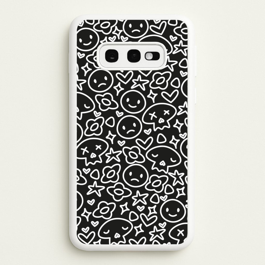 Black Skulls - Skate Aesthetic - Skate Aesthetic Phone Case for Galaxy S10e