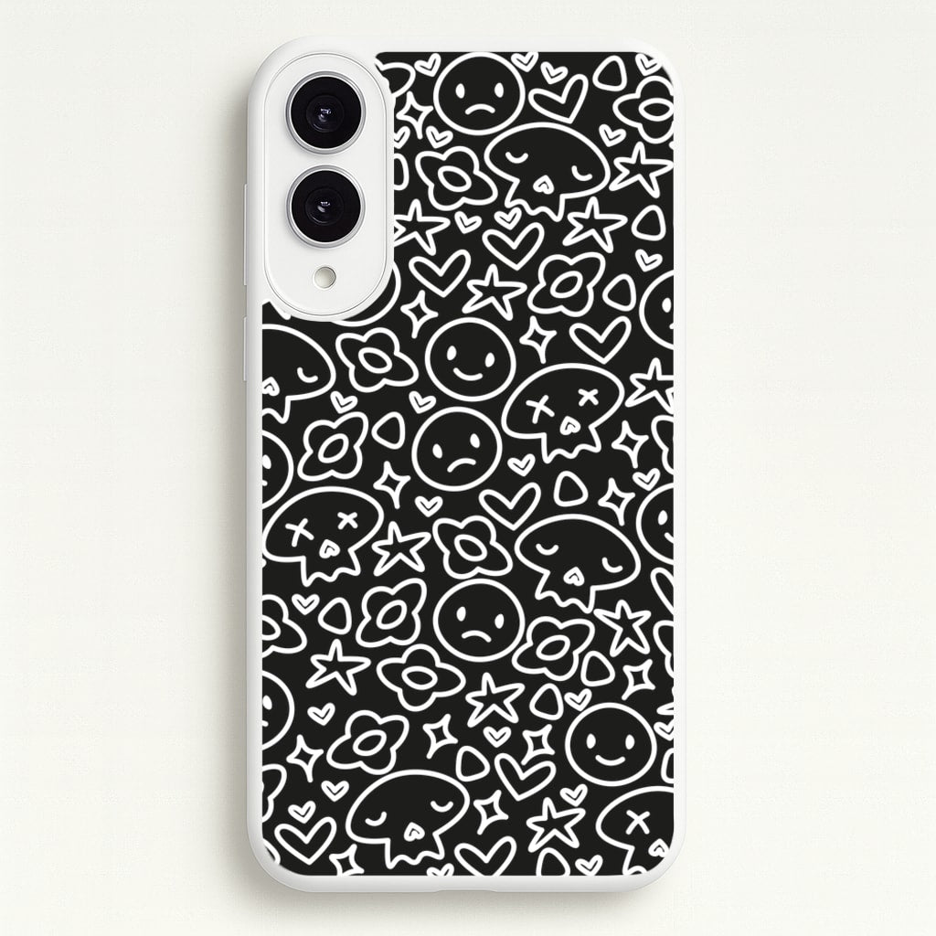 Black Skulls - Skate Aesthetic - Skate Aesthetic Phone Case for Galaxy S25 Edge