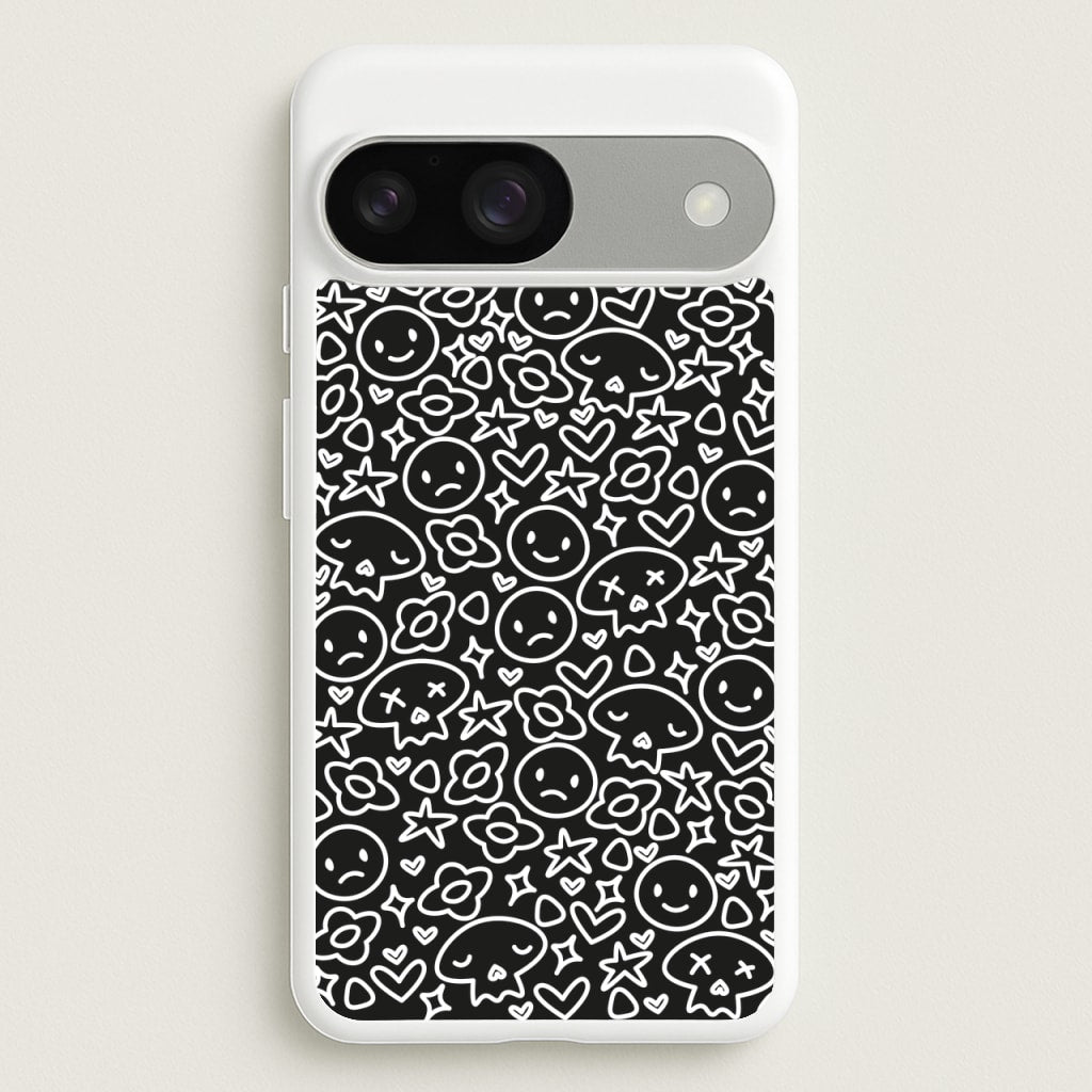 Black Skulls - Skate Aesthetic - Skate Aesthetic Phone Case for Google Pixel 9 / 9 Pro