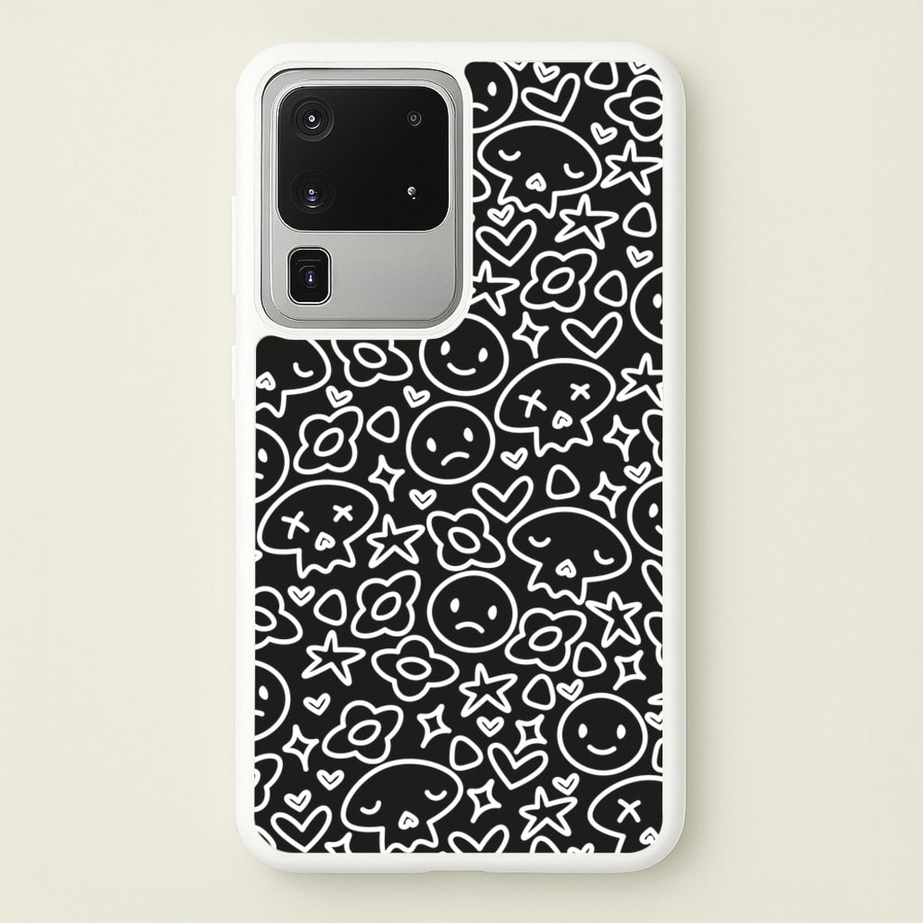 Black Skulls - Skate Aesthetic - Skate Aesthetic Phone Case for Galaxy S20 Ultra
