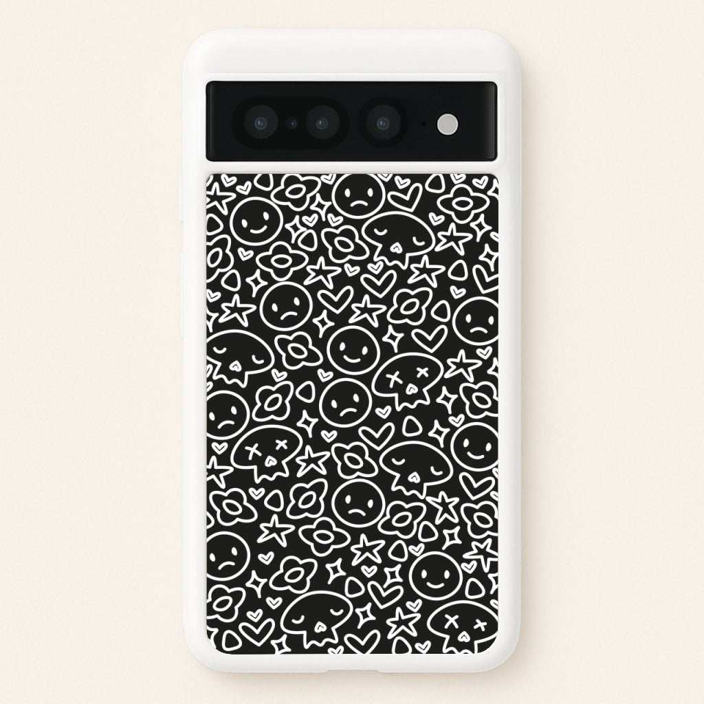 Black Skulls - Skate Aesthetic - Skate Aesthetic Phone Case for Google Pixel 7 Pro