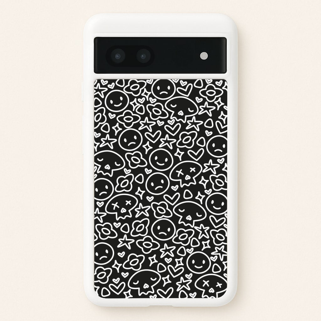 Black Skulls - Skate Aesthetic - Skate Aesthetic Phone Case for Google Pixel 6a