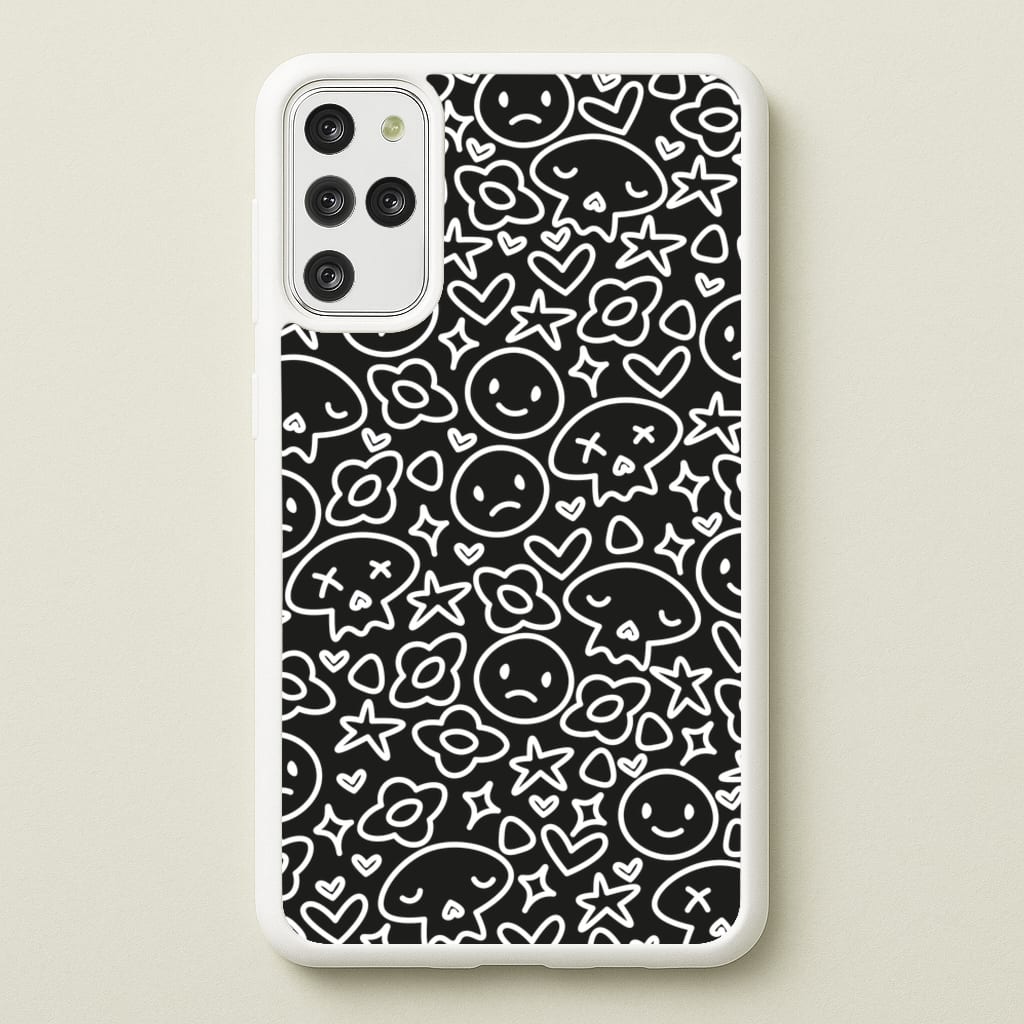 Black Skulls - Skate Aesthetic - Skate Aesthetic Phone Case for Galaxy S20 Plus