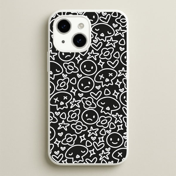Black Skulls - Skate Aesthetic - Skate Aesthetic Phone Case for iPhone 15