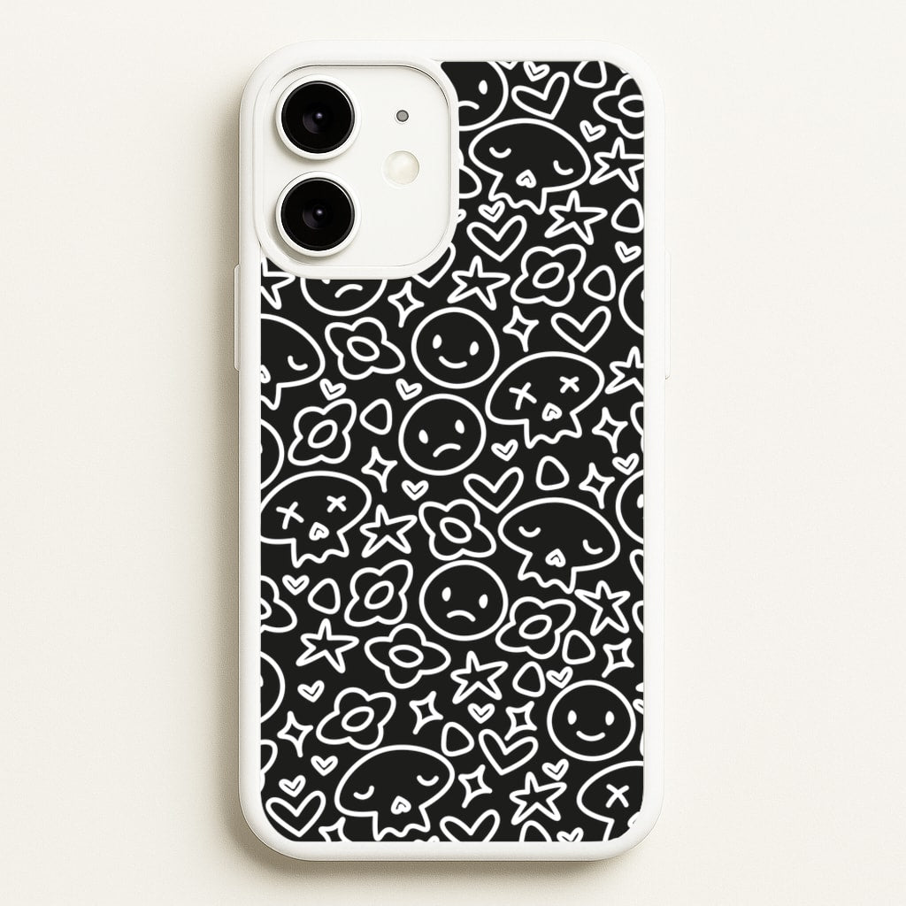 Black Skulls - Skate Aesthetic - Skate Aesthetic Phone Case for iPhone 11