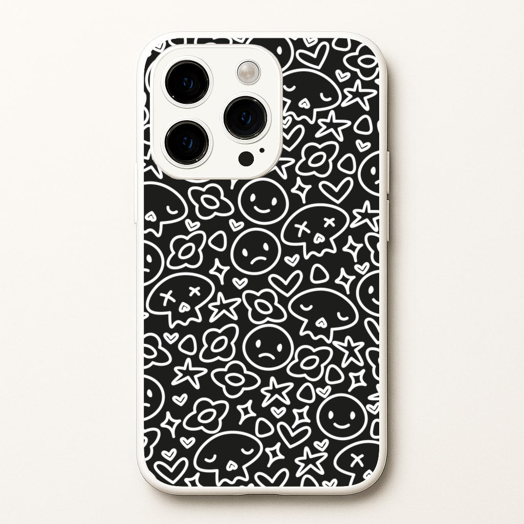 Black Skulls - Skate Aesthetic - Skate Aesthetic Phone Case for iPhone 14 Pro