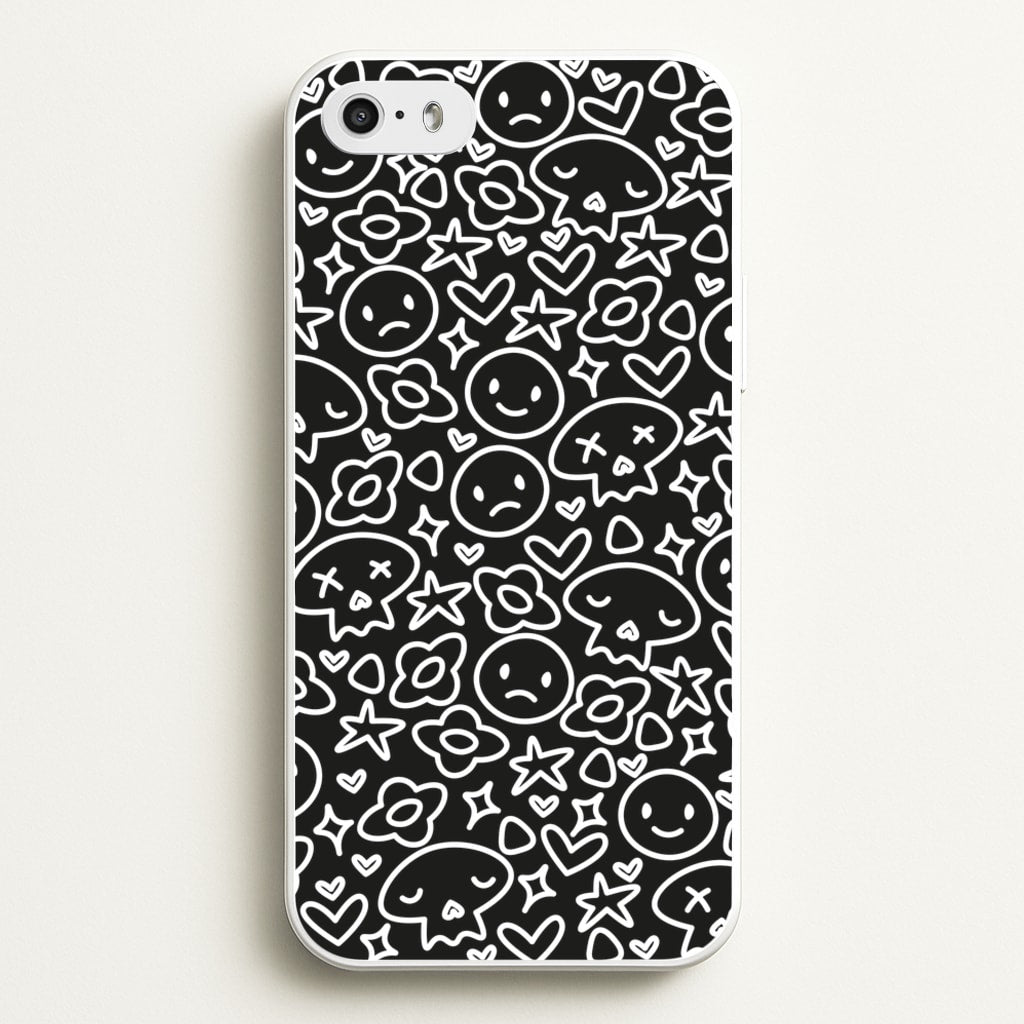 Black Skulls - Skate Aesthetic - Skate Aesthetic Phone Case for iPhone 5 / 5s / SE 2016