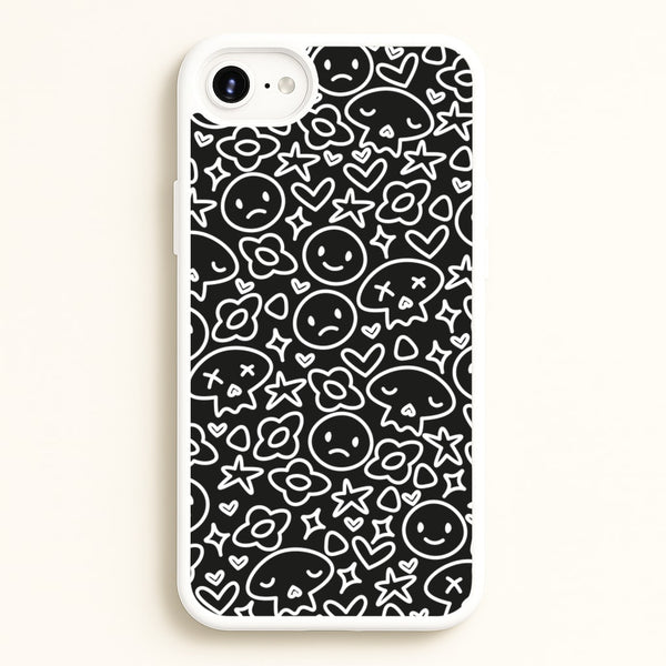 Black Skulls - Skate Aesthetic - Skate Aesthetic Phone Case for iPhone 6 Plus / 7 Plus / 8 Plus