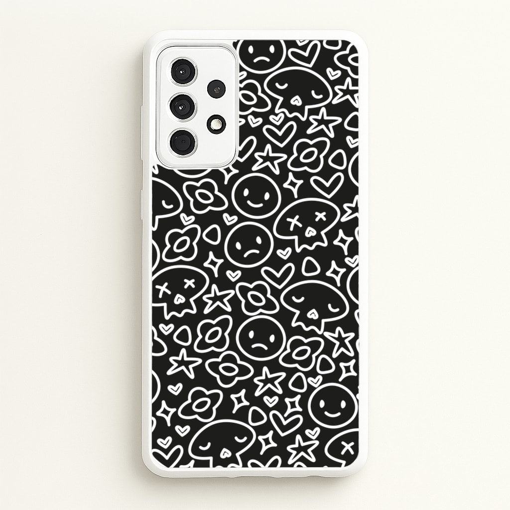 Black Skulls - Skate Aesthetic - Skate Aesthetic Phone Case for Galaxy A52 / A52s