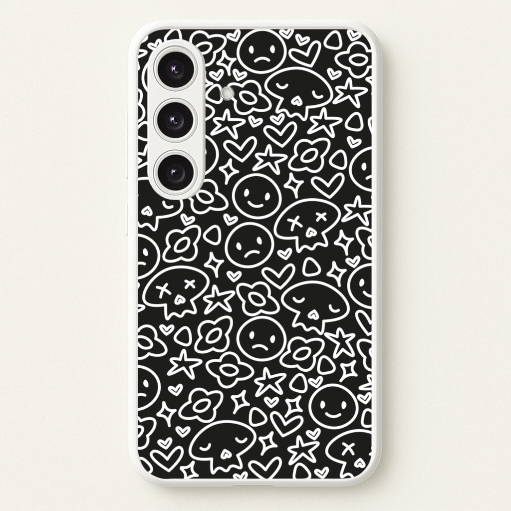 Black Skulls - Skate Aesthetic - Skate Aesthetic Phone Case for Galaxy S24