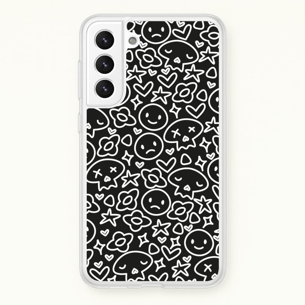Black Skulls - Skate Aesthetic - Skate Aesthetic Phone Case for Galaxy S22 Plus