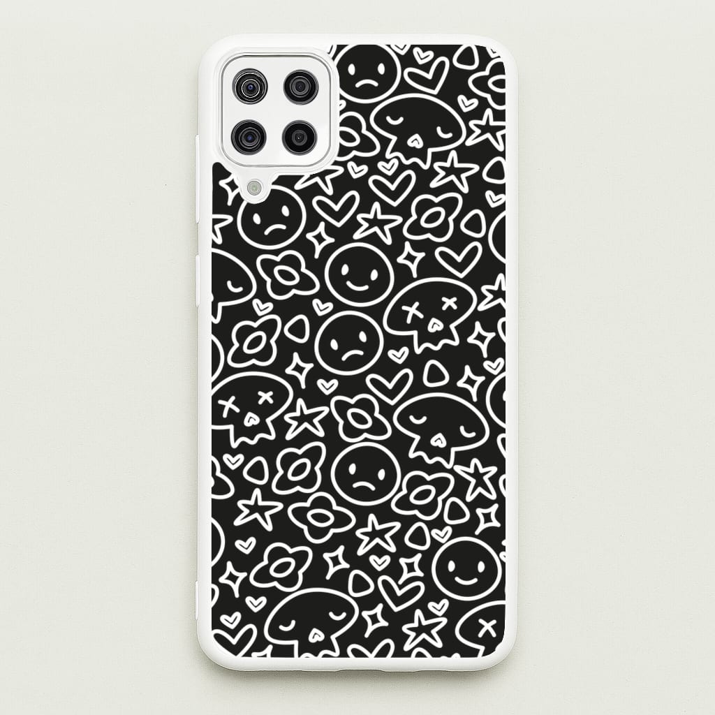 Black Skulls - Skate Aesthetic - Skate Aesthetic Phone Case for Galaxy A12