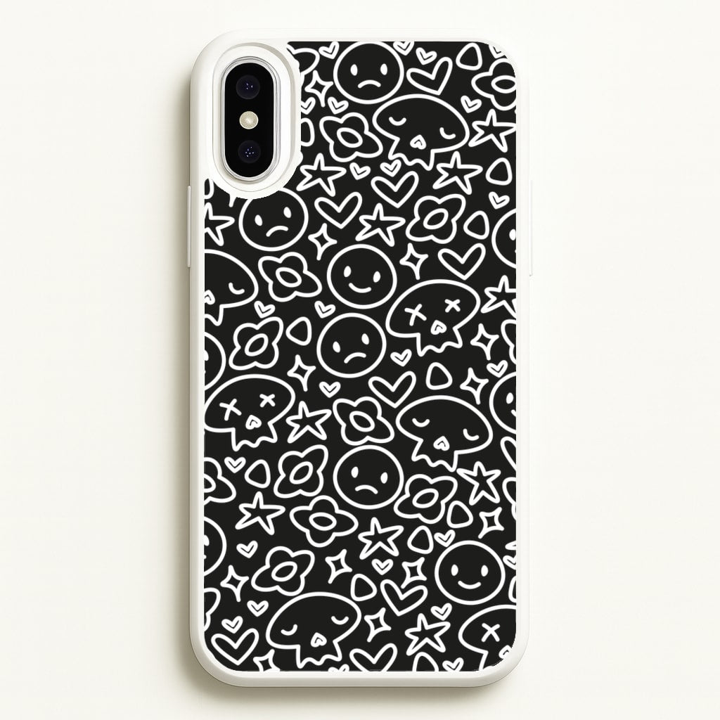 Black Skulls - Skate Aesthetic - Skate Aesthetic Phone Case for iPhone XS Max
