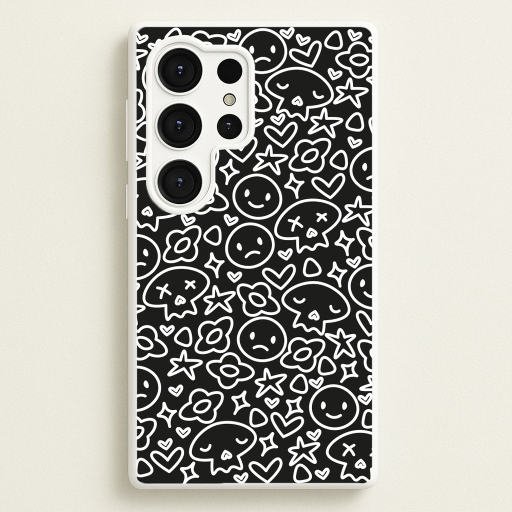 Black Skulls - Skate Aesthetic - Skate Aesthetic Phone Case for Galaxy S25 Ultra