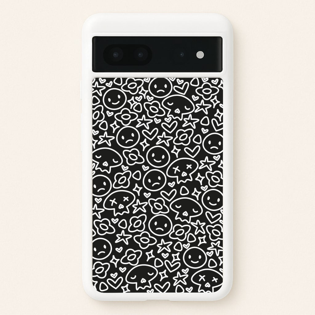 Black Skulls - Skate Aesthetic - Skate Aesthetic Phone Case for Google Pixel 7