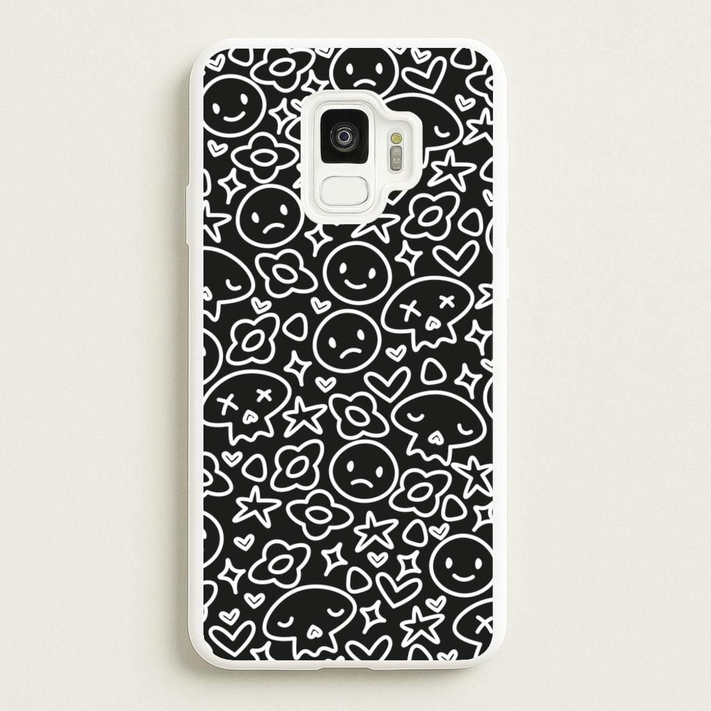 Black Skulls - Skate Aesthetic - Skate Aesthetic Phone Case for Galaxy S9
