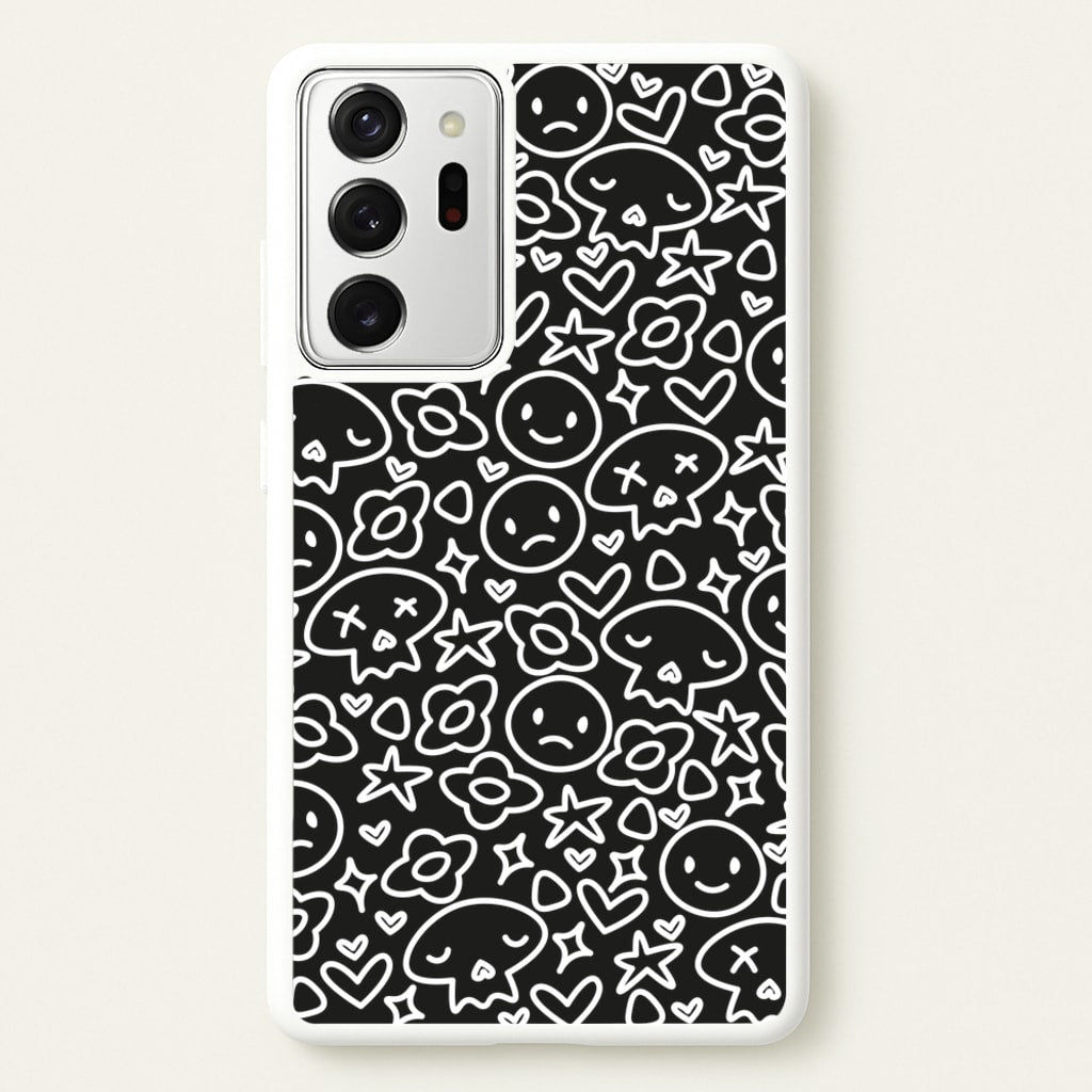 Black Skulls - Skate Aesthetic - Skate Aesthetic Phone Case for Galaxy Note 20 Ultra