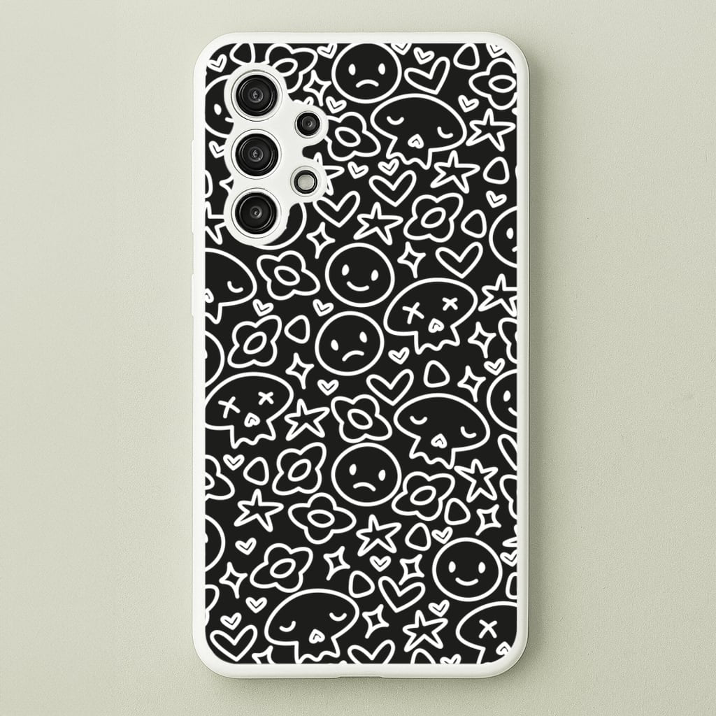 Black Skulls - Skate Aesthetic - Skate Aesthetic Phone Case for Galaxy A13