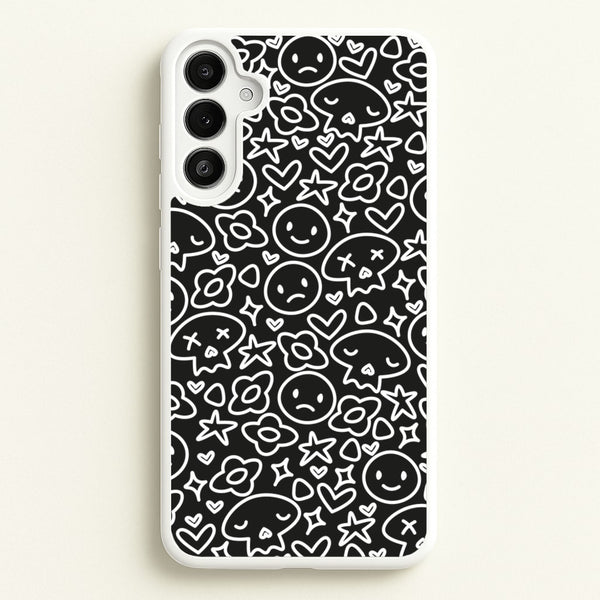 Black Skulls - Skate Aesthetic - Skate Aesthetic Phone Case for Galaxy A36