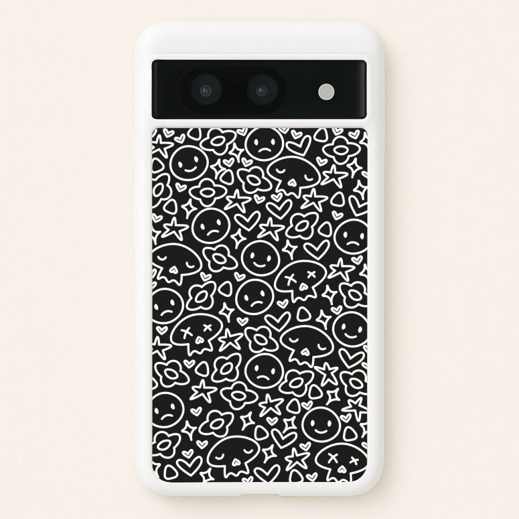 Black Skulls - Skate Aesthetic - Skate Aesthetic Phone Case for Google Pixel 8a