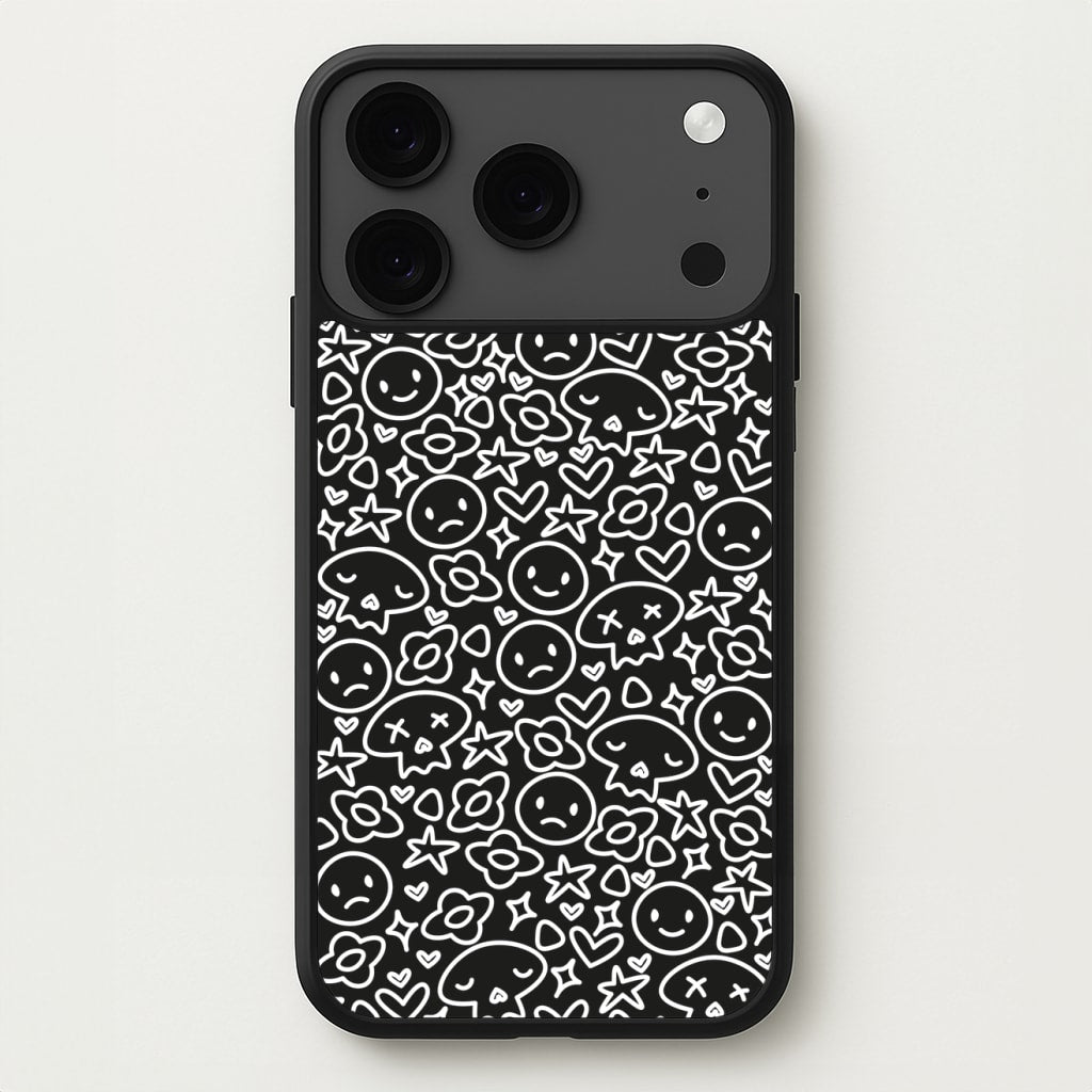 Black Skulls - Skate Aesthetic Phone Case for iPhone 17 Pro Max