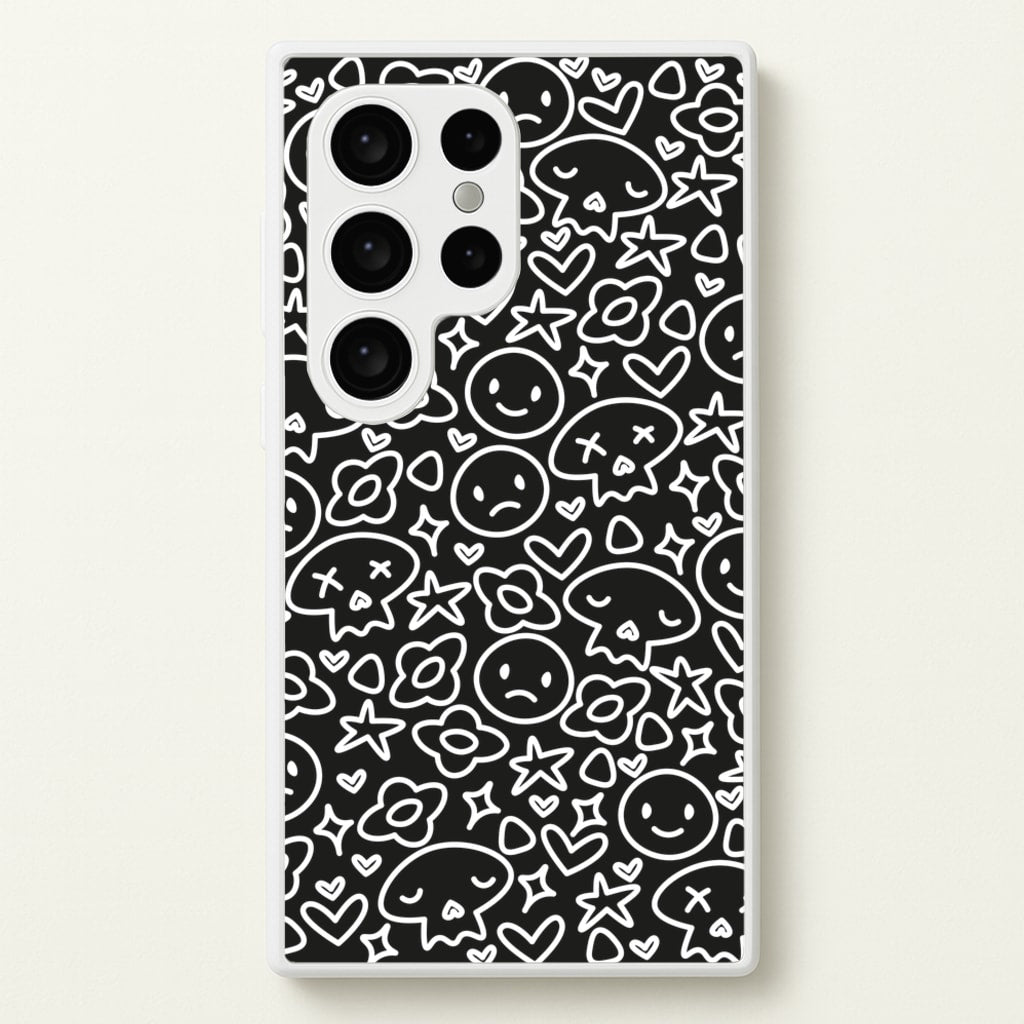 Black Skulls - Skate Aesthetic - Skate Aesthetic Phone Case for Galaxy S24 Ultra
