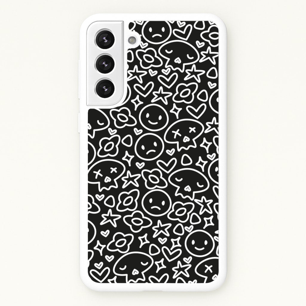 Black Skulls - Skate Aesthetic - Skate Aesthetic Phone Case for Galaxy S22