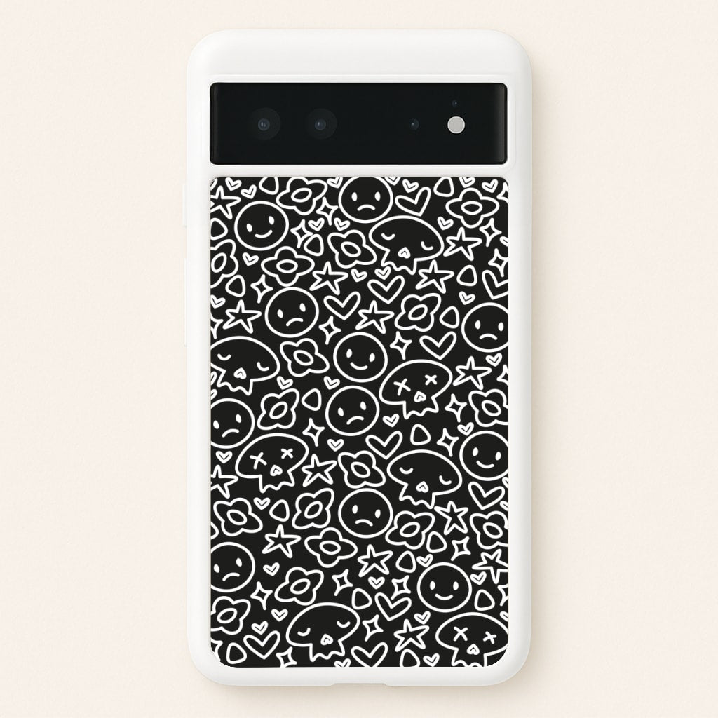 Black Skulls - Skate Aesthetic - Skate Aesthetic Phone Case for Google Pixel 6