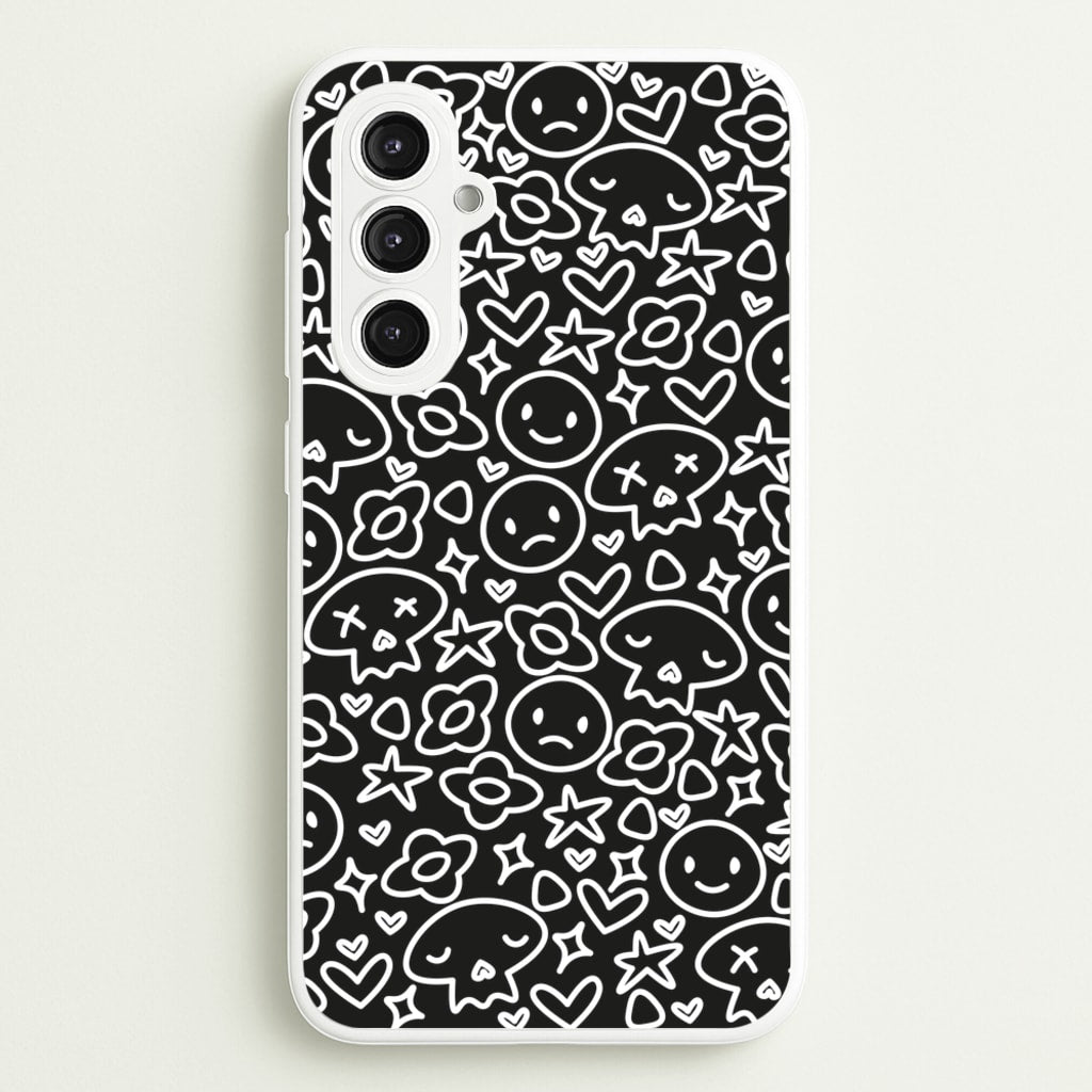 Black Skulls - Skate Aesthetic - Skate Aesthetic Phone Case for Galaxy S23FE