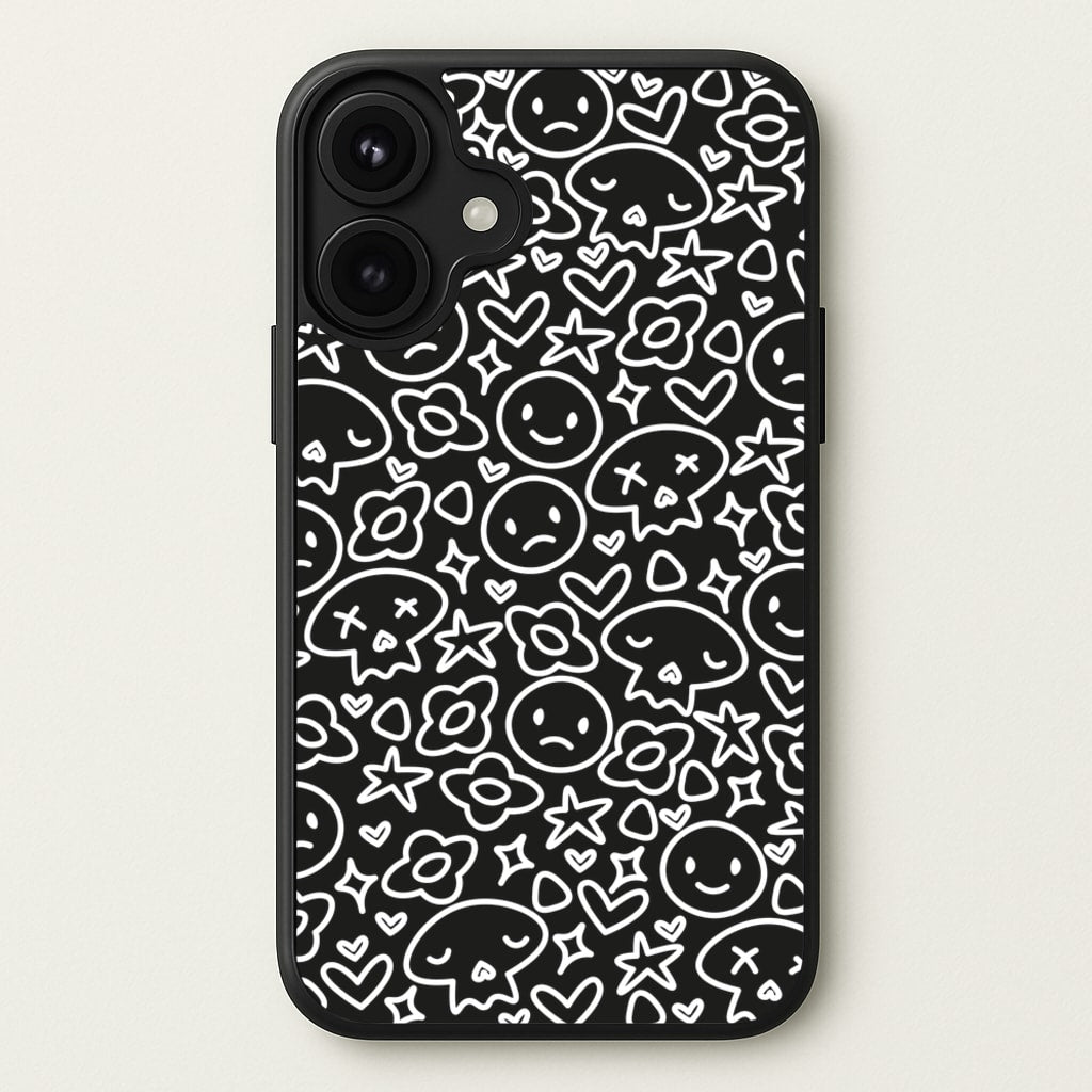 Black Skulls - Skate Aesthetic Phone Case for iPhone 17