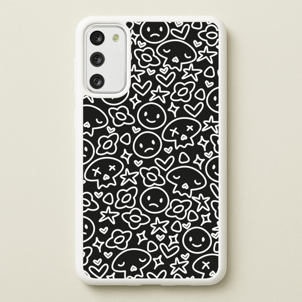Black Skulls - Skate Aesthetic - Skate Aesthetic Phone Case for Galaxy S20