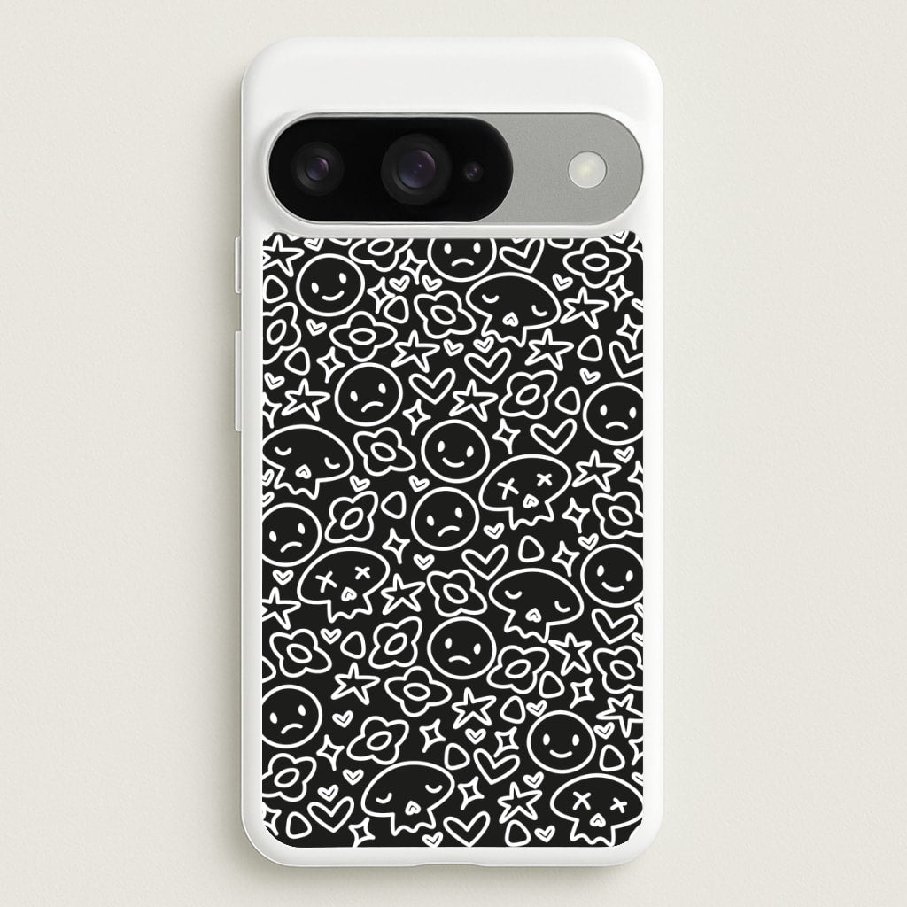 Black Skulls - Skate Aesthetic Phone Case for Google Pixel 10 / 10 Pro