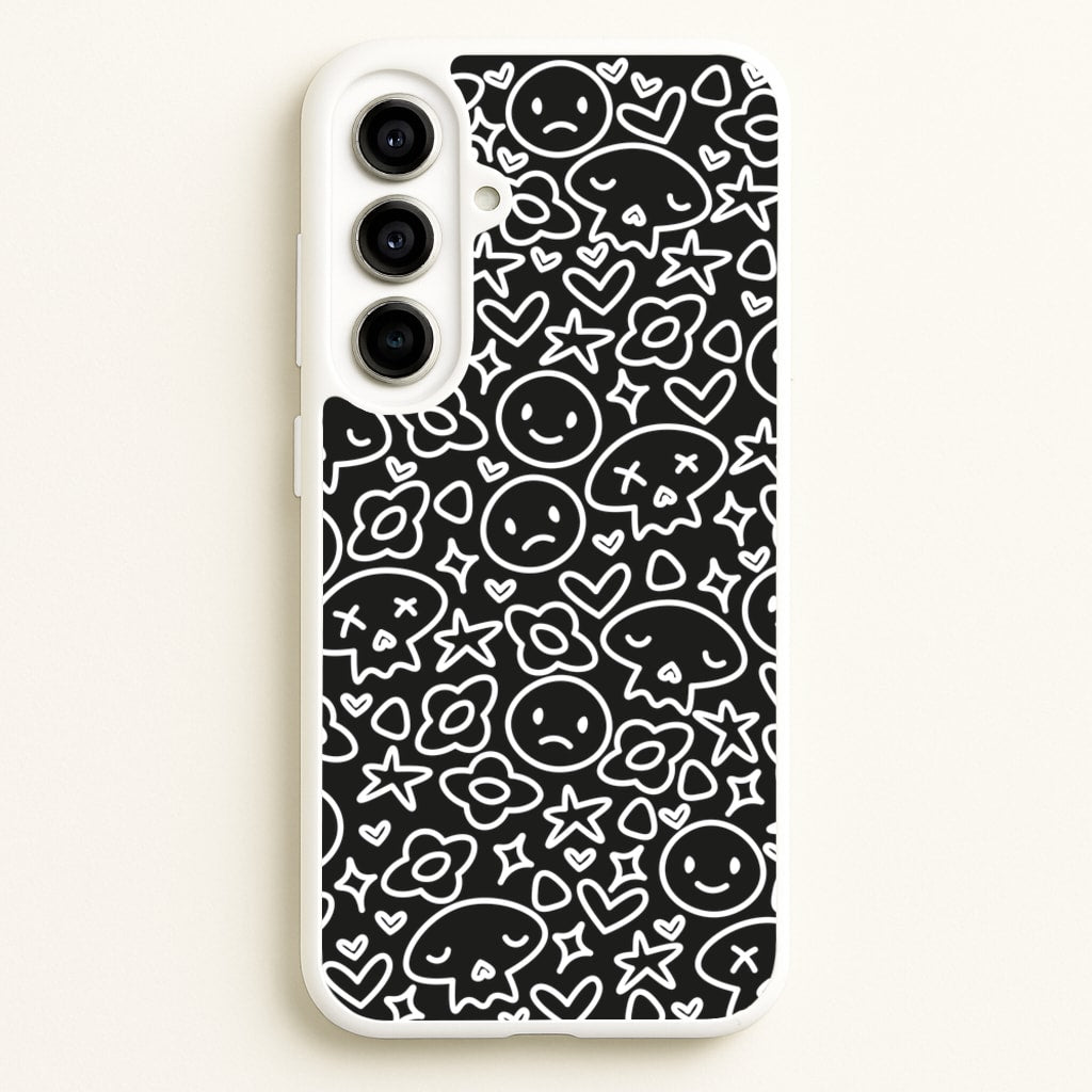 Black Skulls - Skate Aesthetic - Skate Aesthetic Phone Case for Galaxy A56