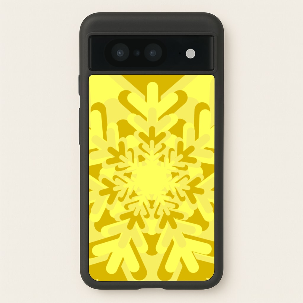 Yellow - Colourful Snowflakes - Colourful Snowflakes Phone Case for Google Pixel 8