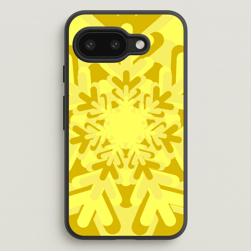 Yellow - Colourful Snowflakes - Colourful Snowflakes Phone Case for Google Pixel 9a