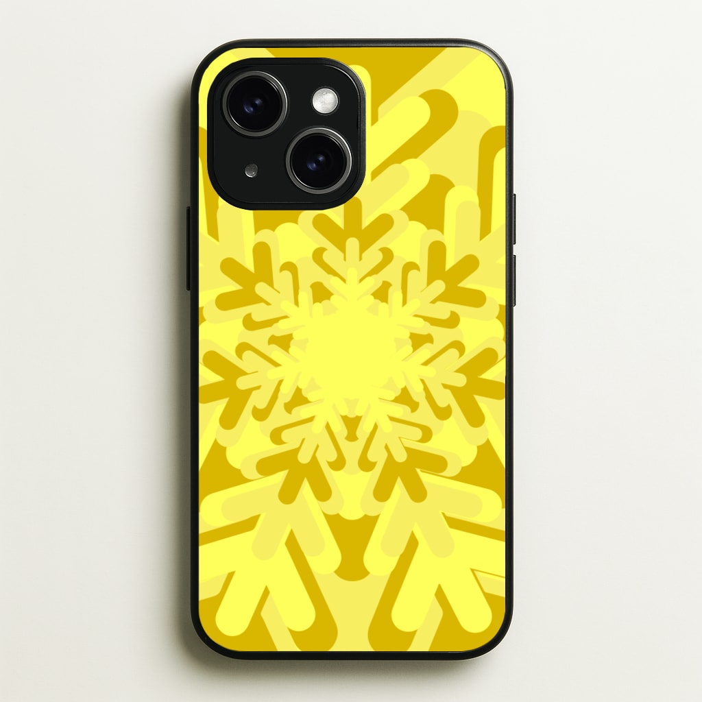Yellow - Colourful Snowflakes - Colourful Snowflakes Phone Case for iPhone 15