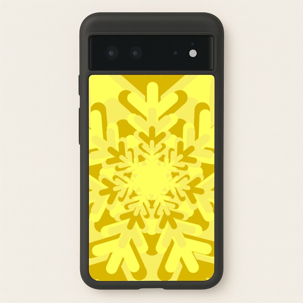 Yellow - Colourful Snowflakes - Colourful Snowflakes Phone Case for Google Pixel 6