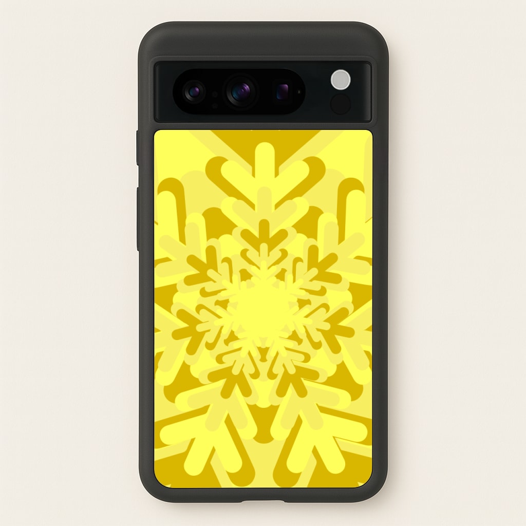 Yellow - Colourful Snowflakes - Colourful Snowflakes Phone Case for Google Pixel 8 Pro