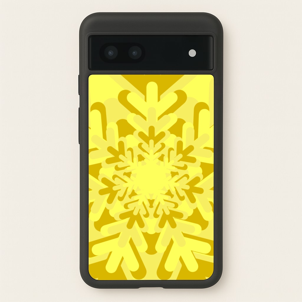 Yellow - Colourful Snowflakes - Colourful Snowflakes Phone Case for Google Pixel 7a