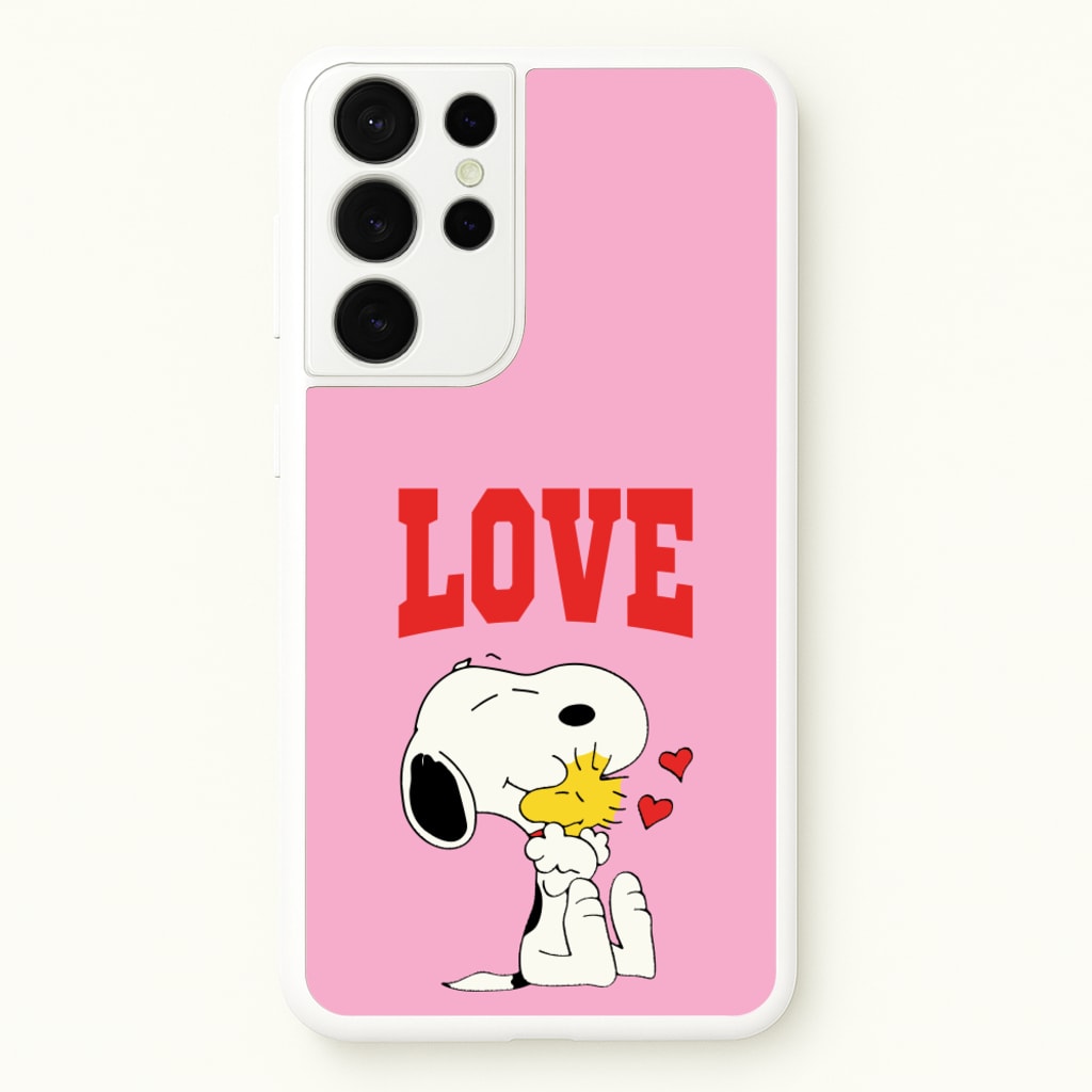 Love Cartoon Beagle - Snoopy Phone Case for Galaxy S21 Ultra