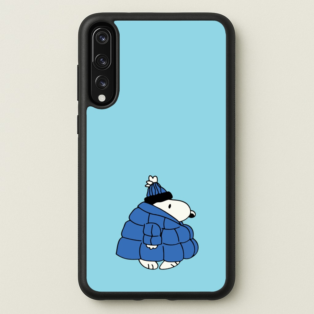Cartoon Beagle Puffer Jacket Blue - Snoopy Phone Case for Huawei P20 Pro