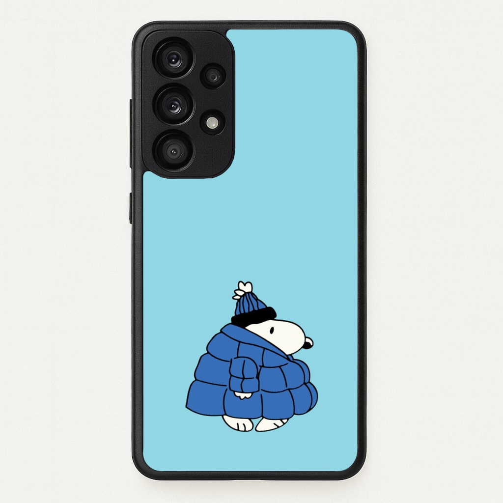 Cartoon Beagle Puffer Jacket Blue - Snoopy Phone Case for Galaxy A53