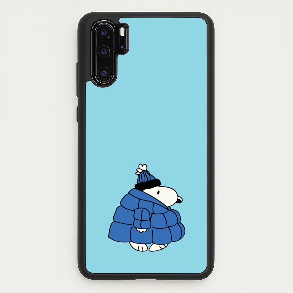 Cartoon Beagle Puffer Jacket Blue - Snoopy Phone Case for Huawei P30 Pro