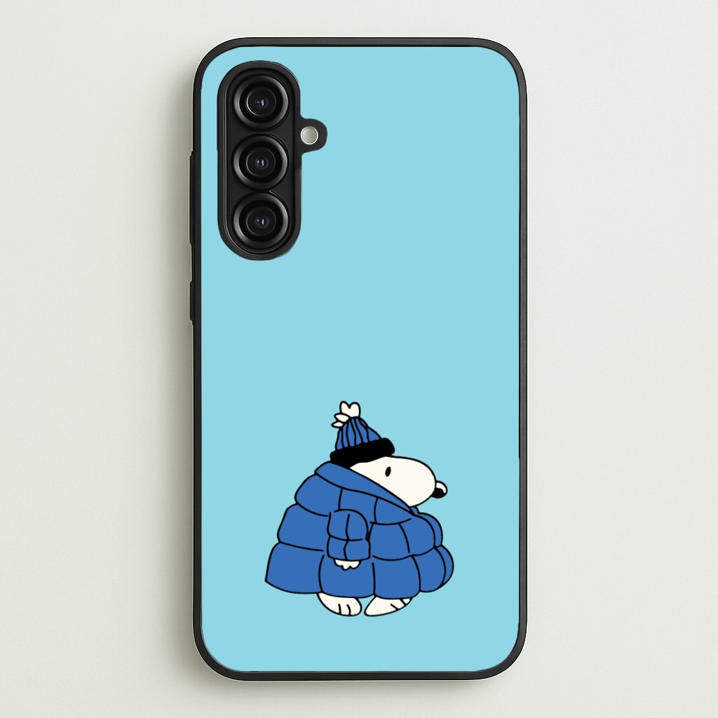 Cartoon Beagle Puffer Jacket Blue - Snoopy Phone Case for Galaxy A16