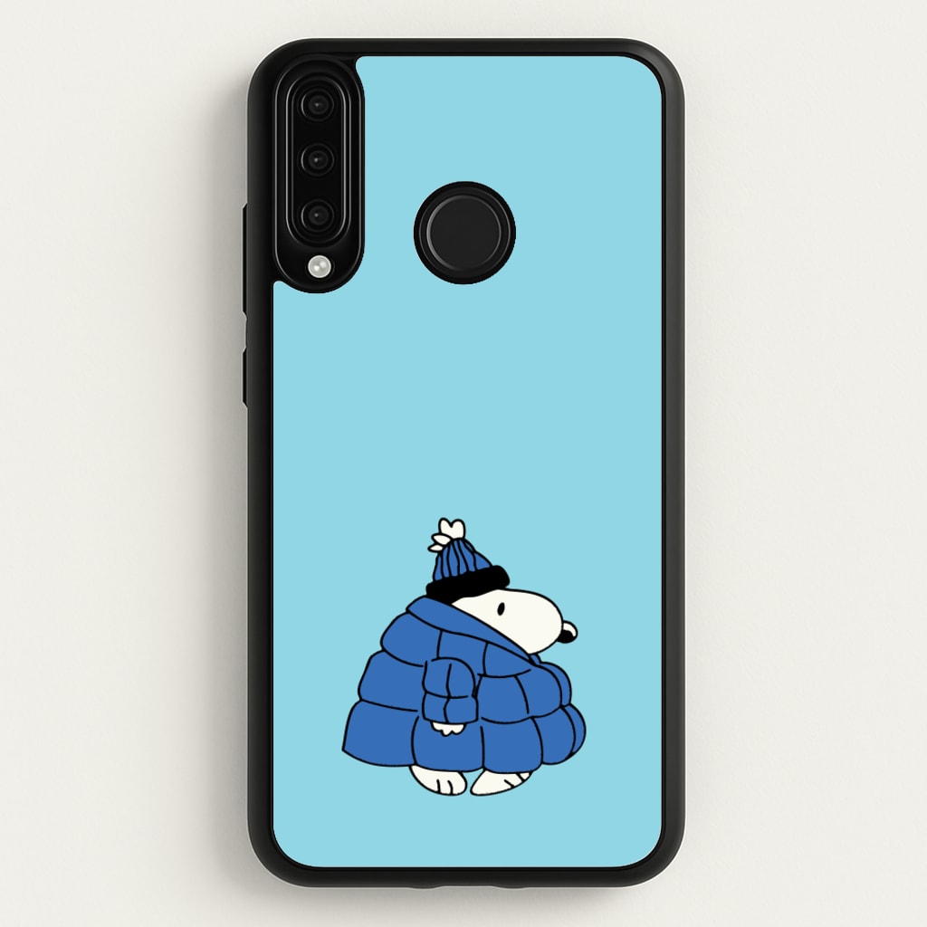 Cartoon Beagle Puffer Jacket Blue - Snoopy Phone Case for Huawei P30 Lite