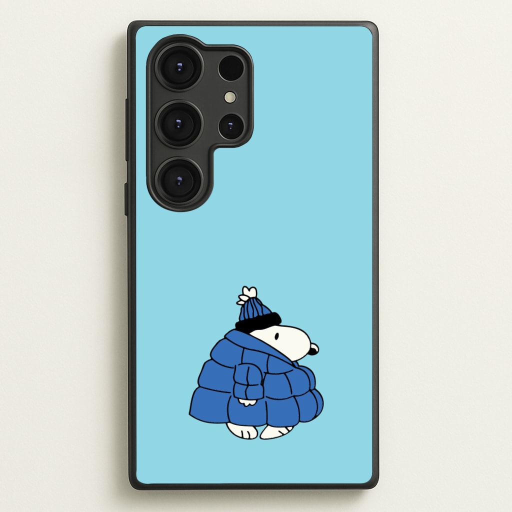 Cartoon Beagle Puffer Jacket Blue - Snoopy Phone Case for Galaxy S25 Ultra