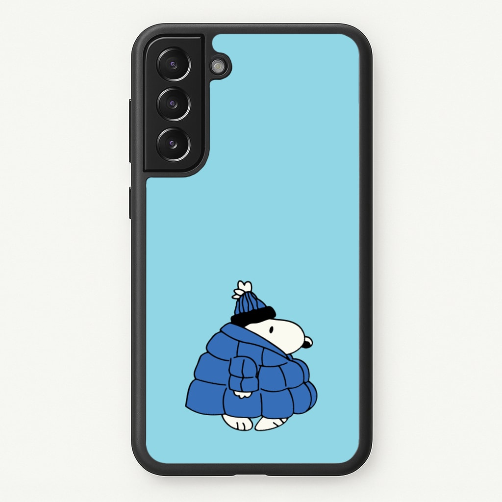 Cartoon Beagle Puffer Jacket Blue - Snoopy Phone Case for Galaxy S22 Plus