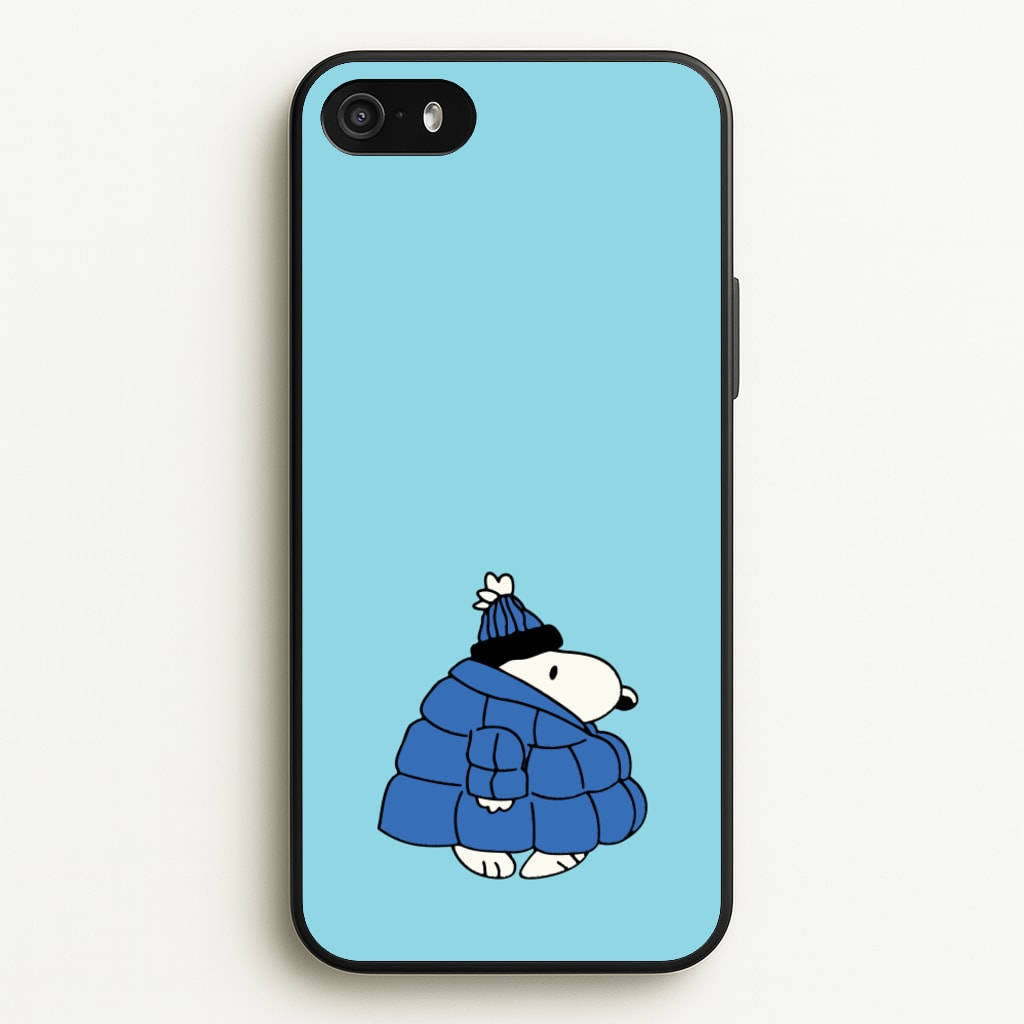 Cartoon Beagle Puffer Jacket Blue - Snoopy Phone Case for iPhone 5 / 5s / SE 2016