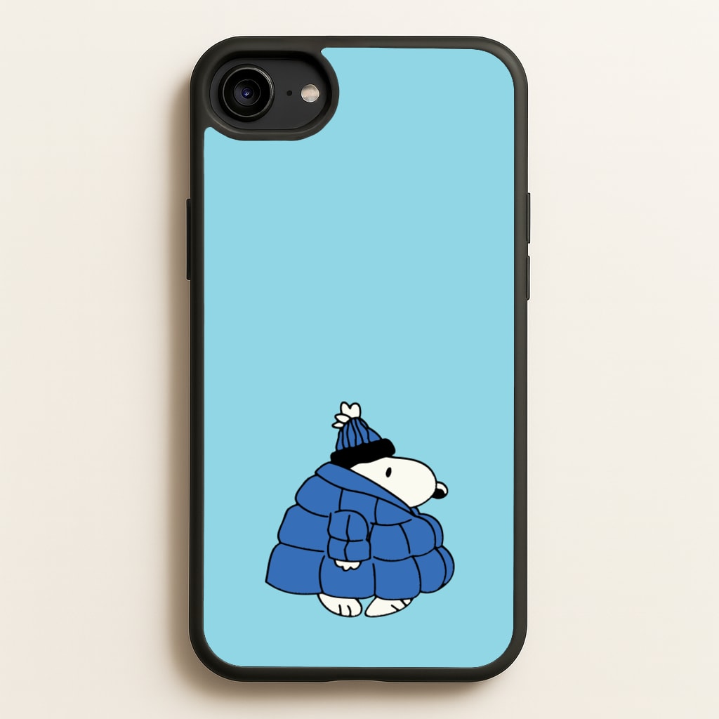 Cartoon Beagle Puffer Jacket Blue - Snoopy Phone Case for iPhone 6 / 7 / 8 / SE