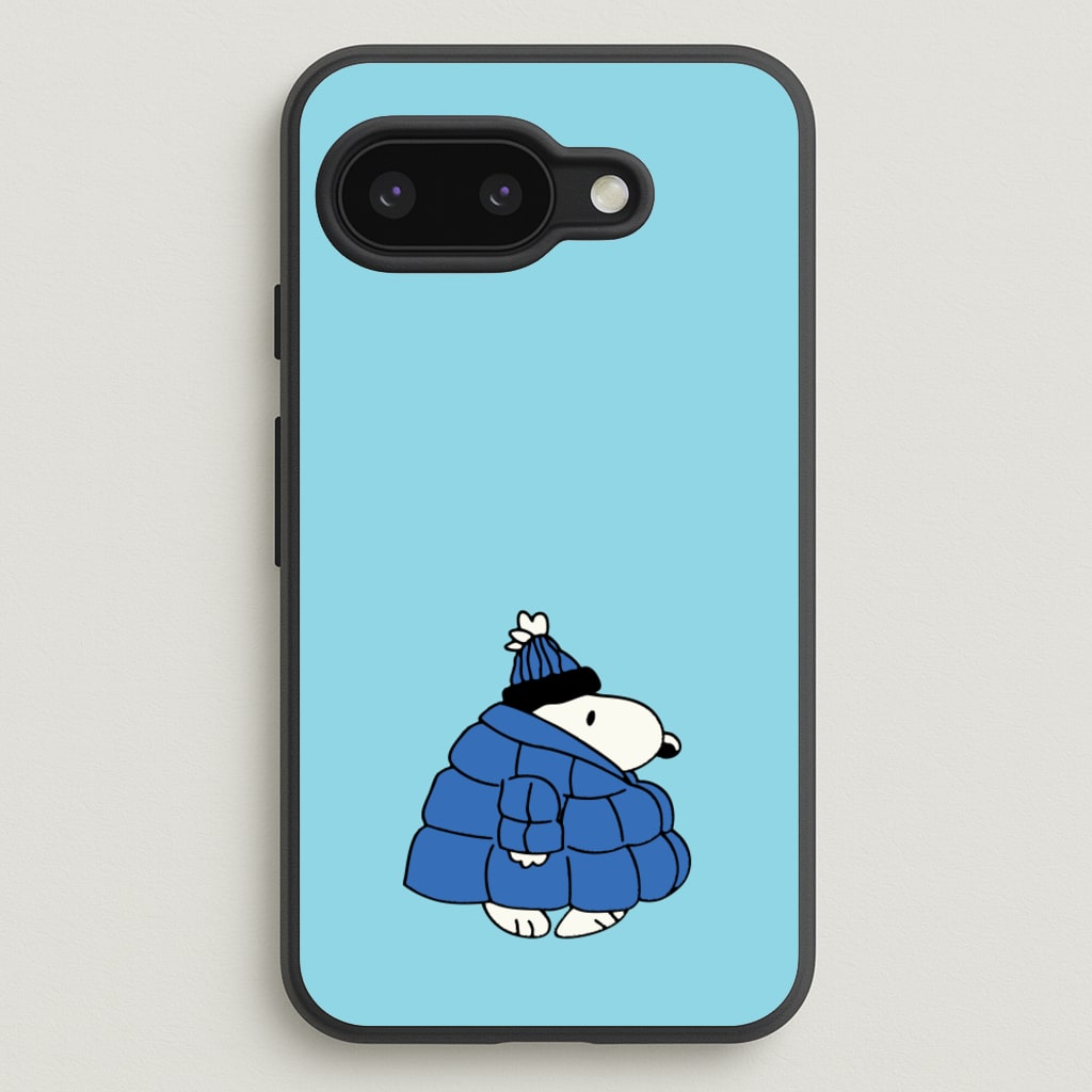 Cartoon Beagle Puffer Jacket Blue - Snoopy Phone Case for Google Pixel 9a